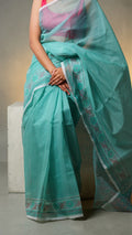 Aqua Mist Stripe Saree