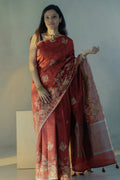 Maroon Zari Saree