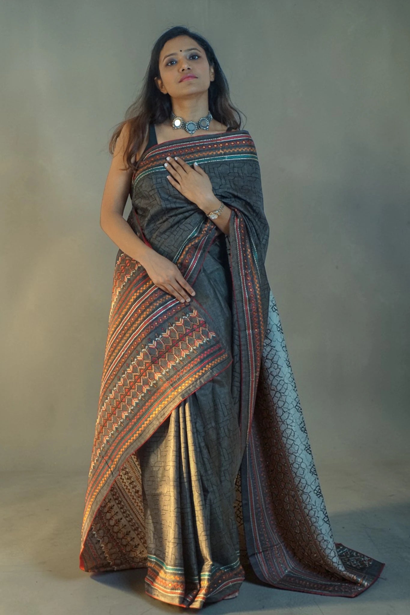 Slate Weave Heritage Saree