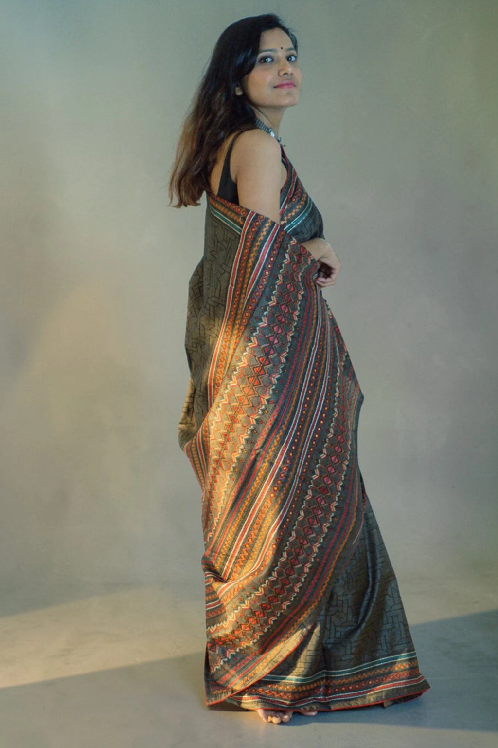 Slate Weave Heritage Saree