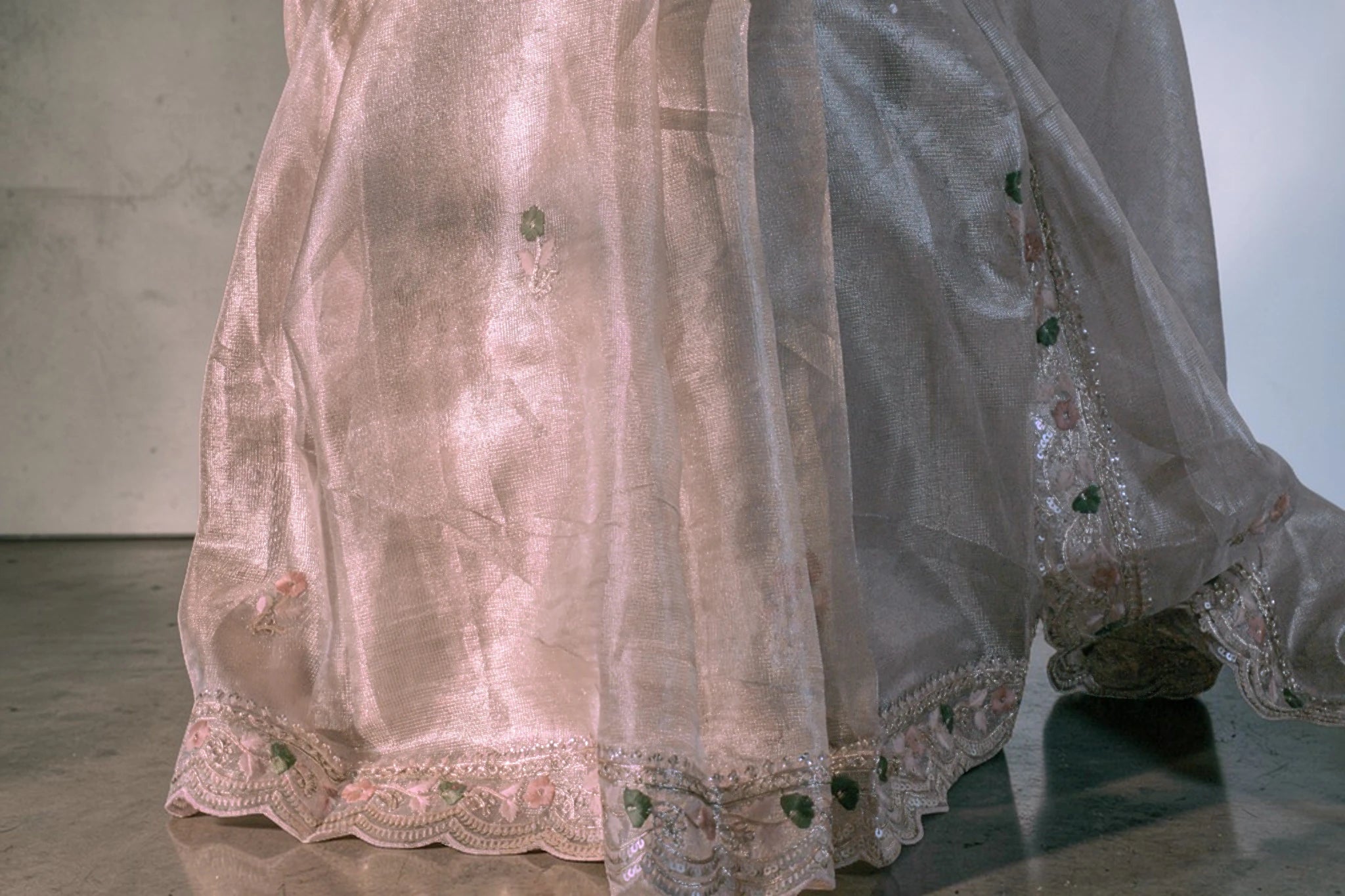 Blush Sheen Embroidered Saree