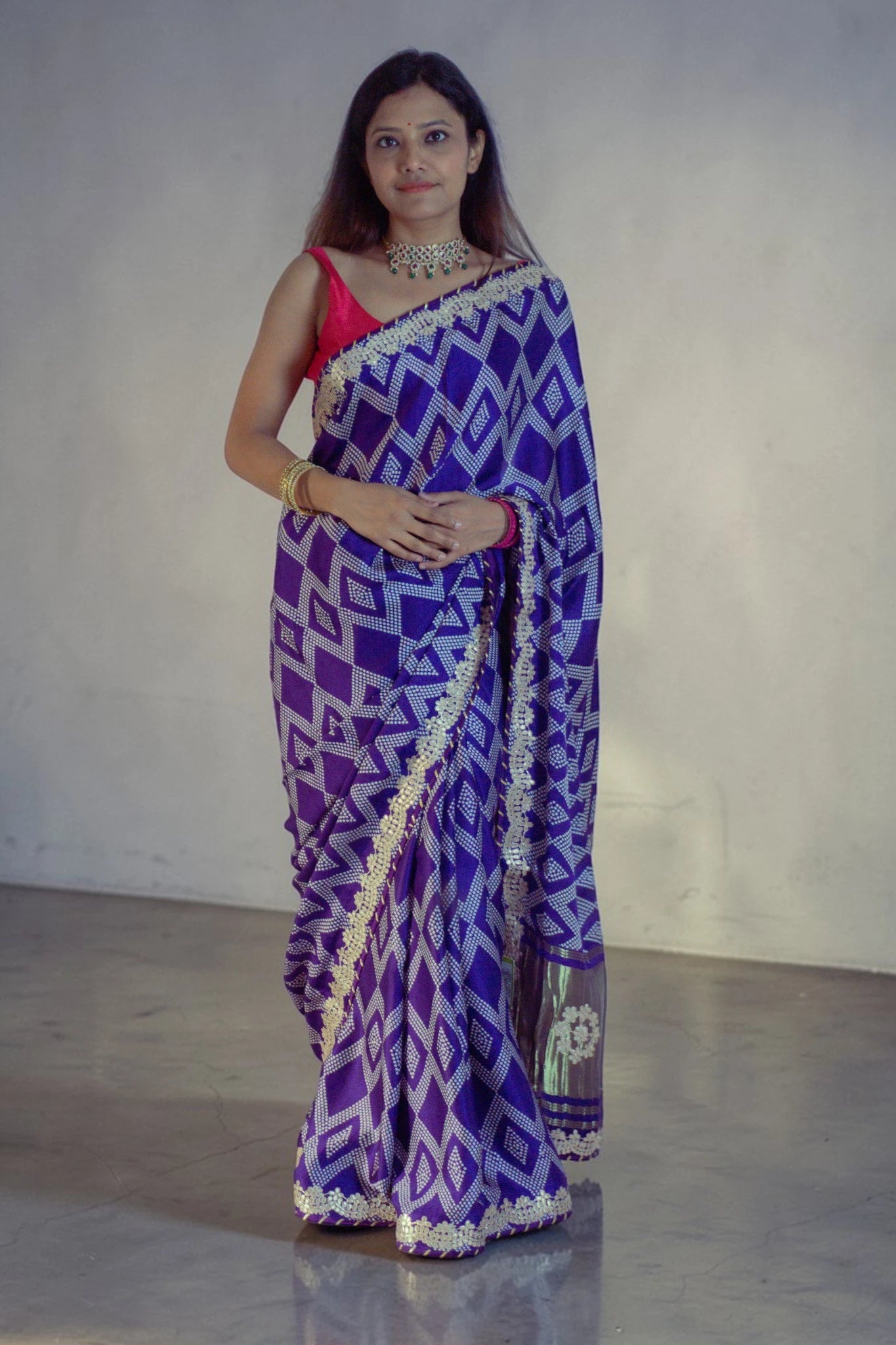 Royal Indigo Geometric Saree