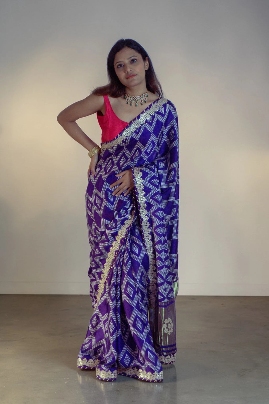 Royal Indigo Geometric Saree