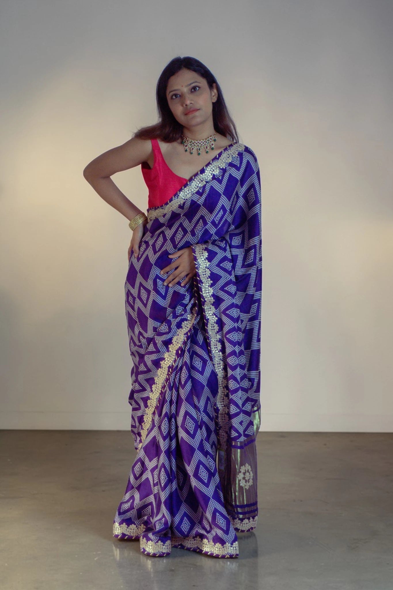 Royal Indigo Geometric Saree