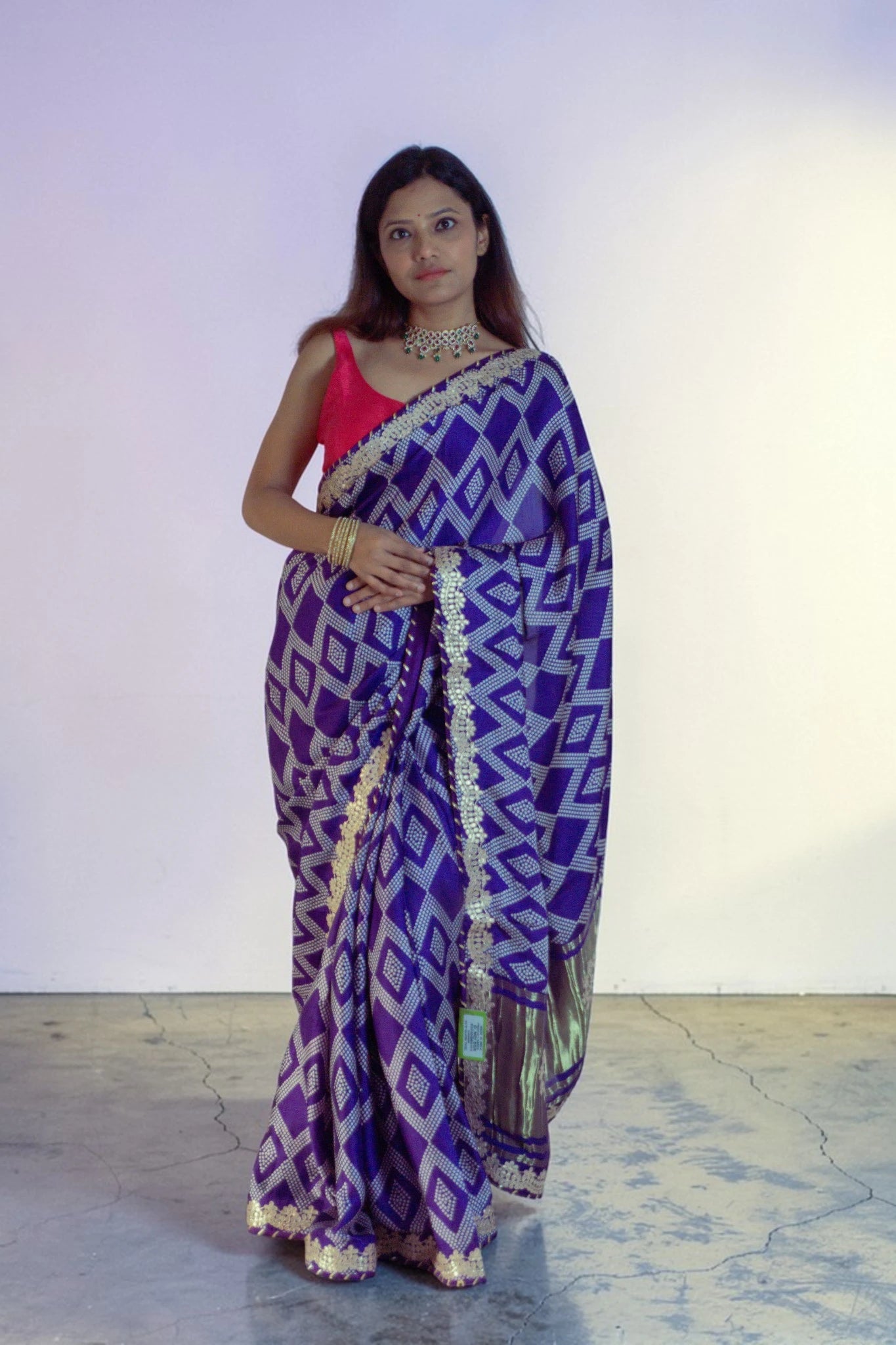 Royal Indigo Geometric Saree