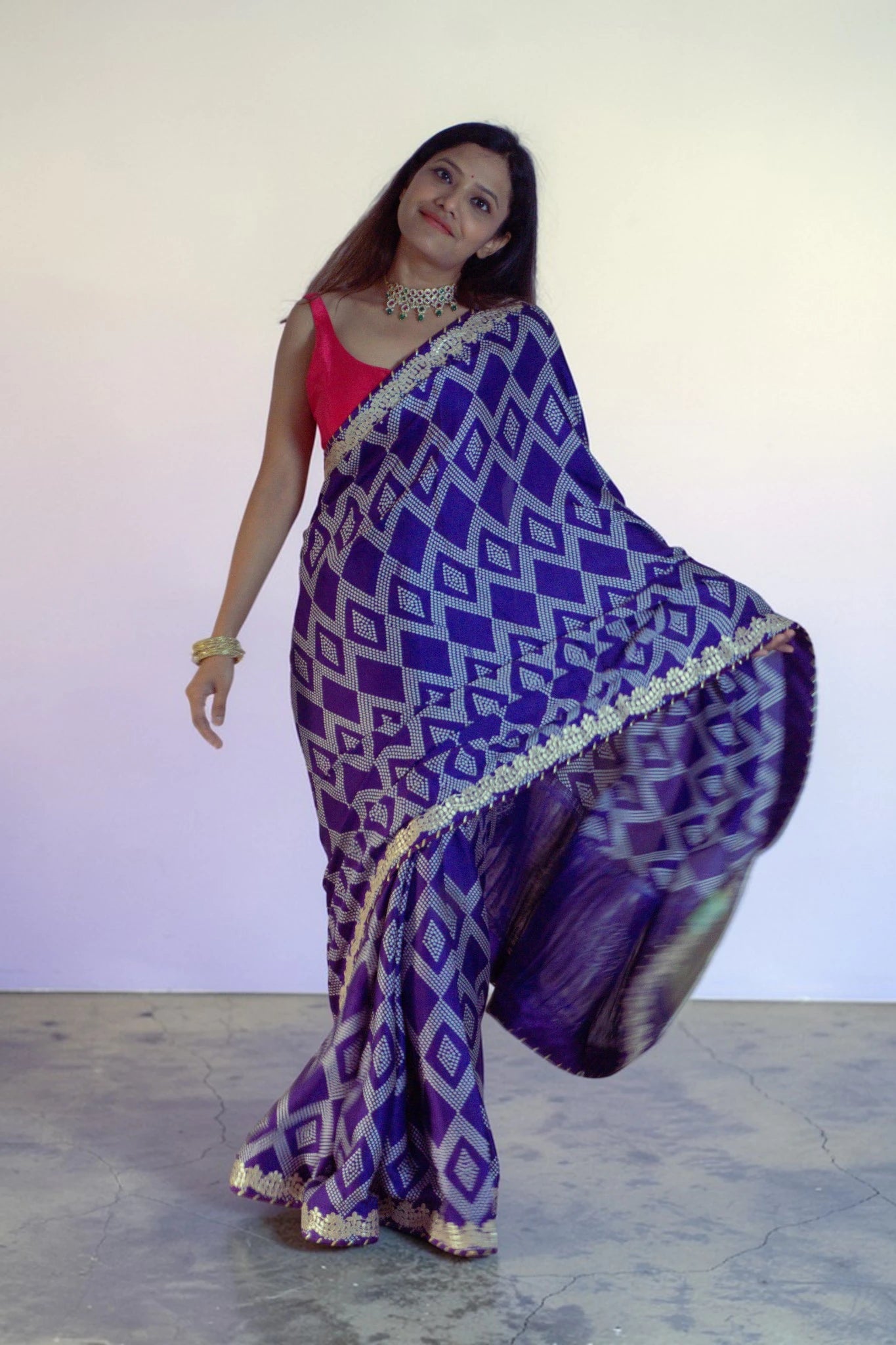 Royal Indigo Geometric Saree