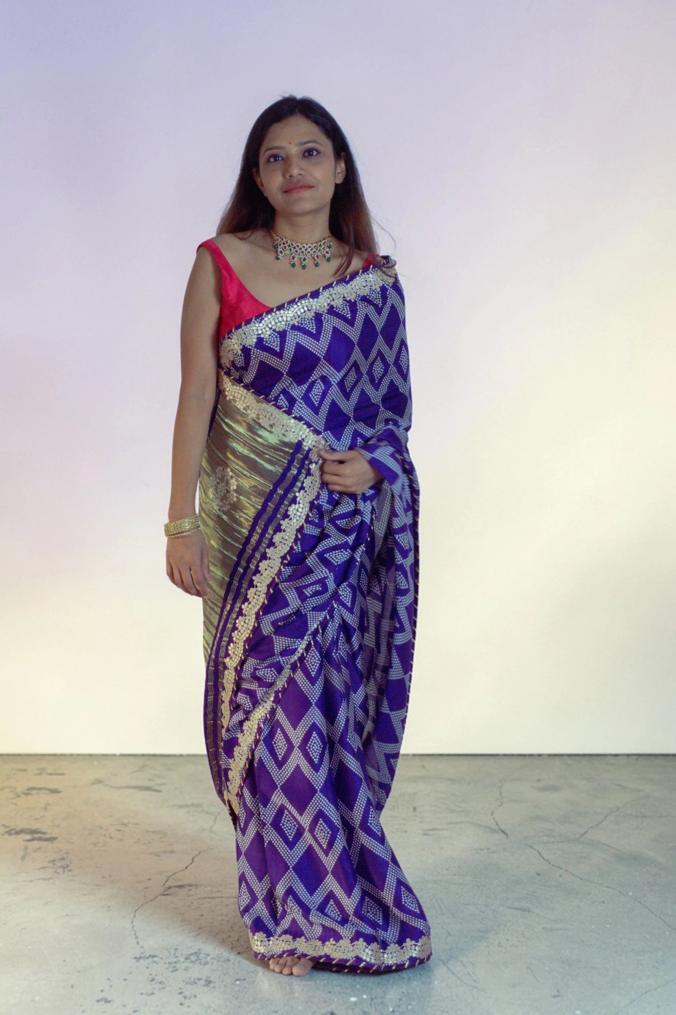 Royal Indigo Geometric Saree