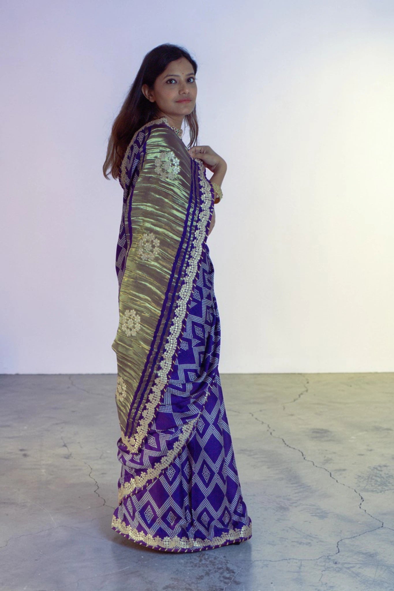 Royal Indigo Geometric Saree