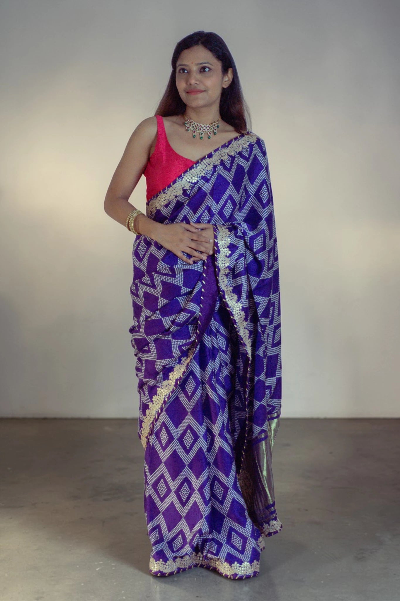Royal Indigo Geometric Saree