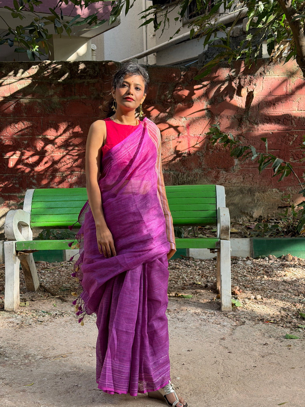 Purple Grace – Textured Purple Saree