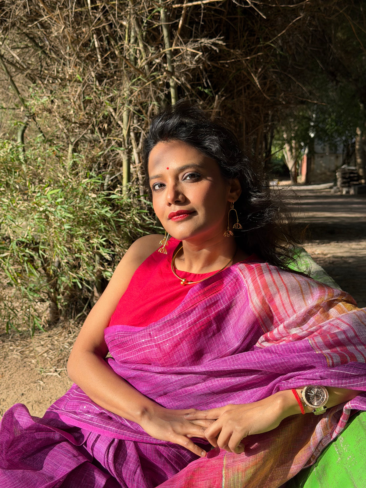 Purple Grace – Textured Purple Saree