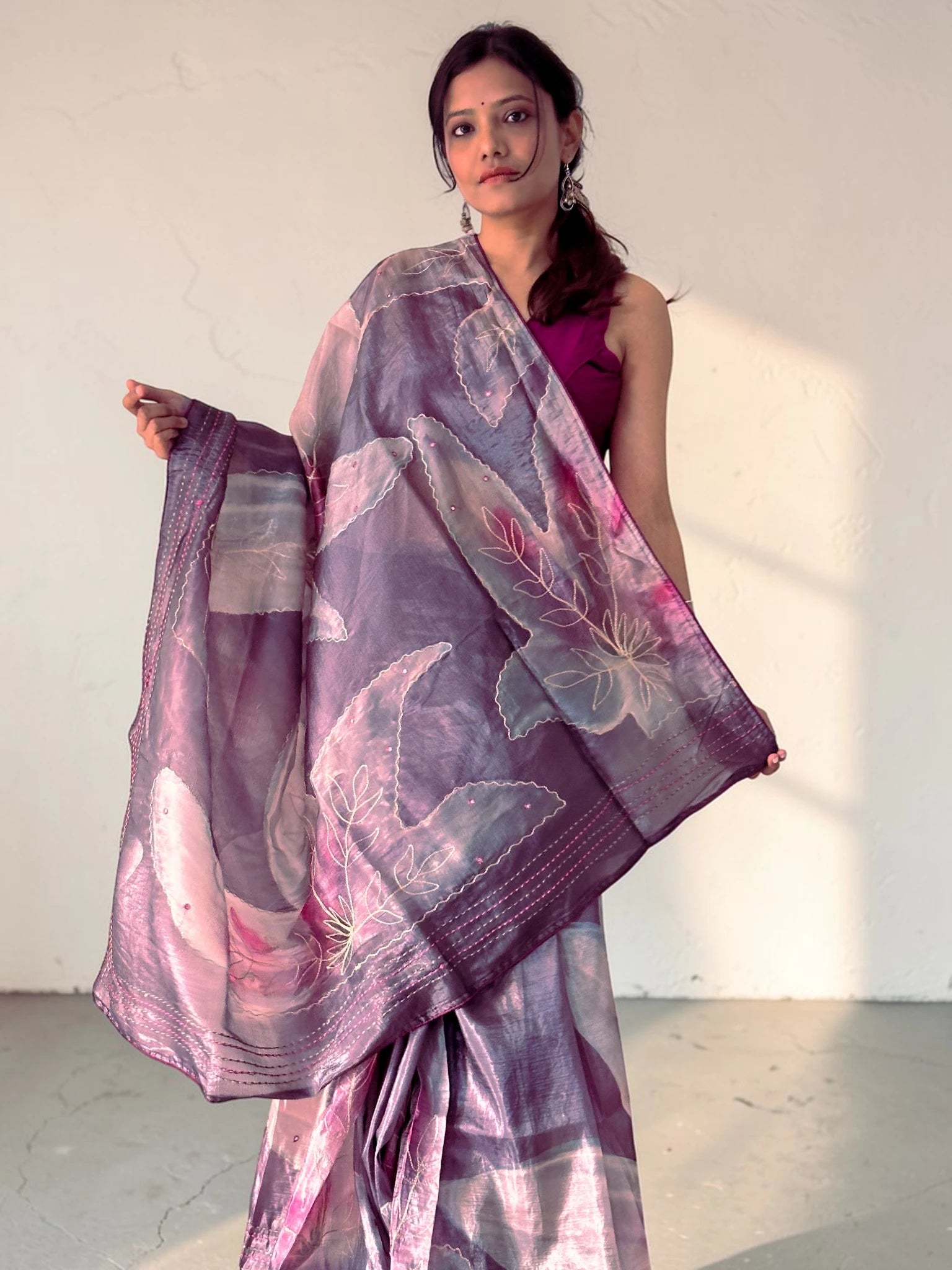 Plum Haze Sheer Saree
