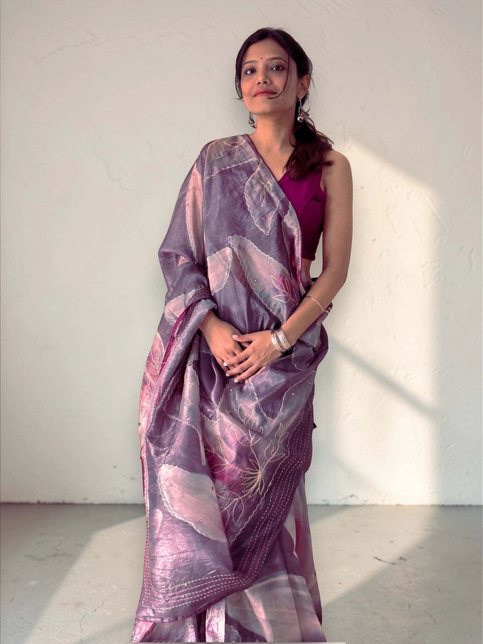 Plum Haze Sheer Saree