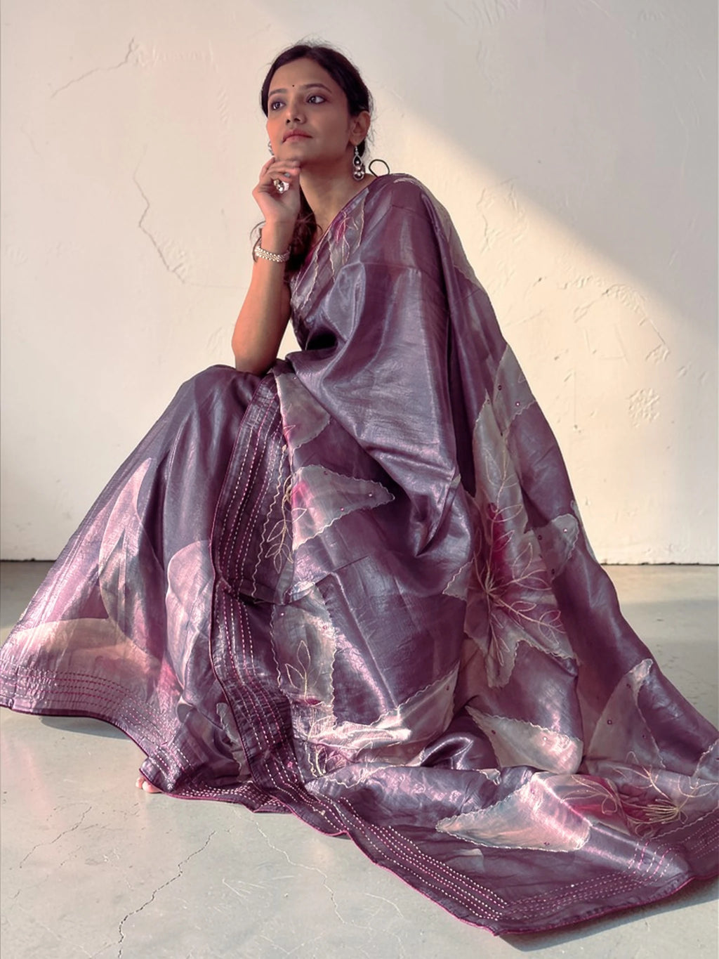 Plum Haze Sheer Saree